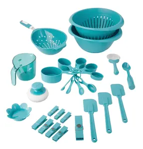 28-Piece Plastic Kitchen Tools and Gadgets Set, Teal