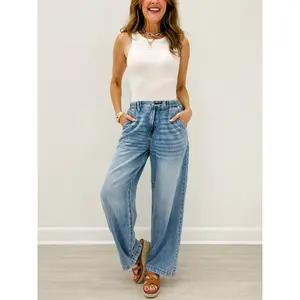Judy Blue BIRDIE Hi-Rise Featherweight Baggy Elasticated Waistband Jeans