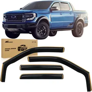 Nilight Durable Acrylic Anti Glare Vent Window Visors, 4-Pieces Easy Install Vehicle Rain Guards for Ford F-150 SuperCrew/SVT Raptor SuperCrew 2015-2023, Car Exterior Accessories,summervibes