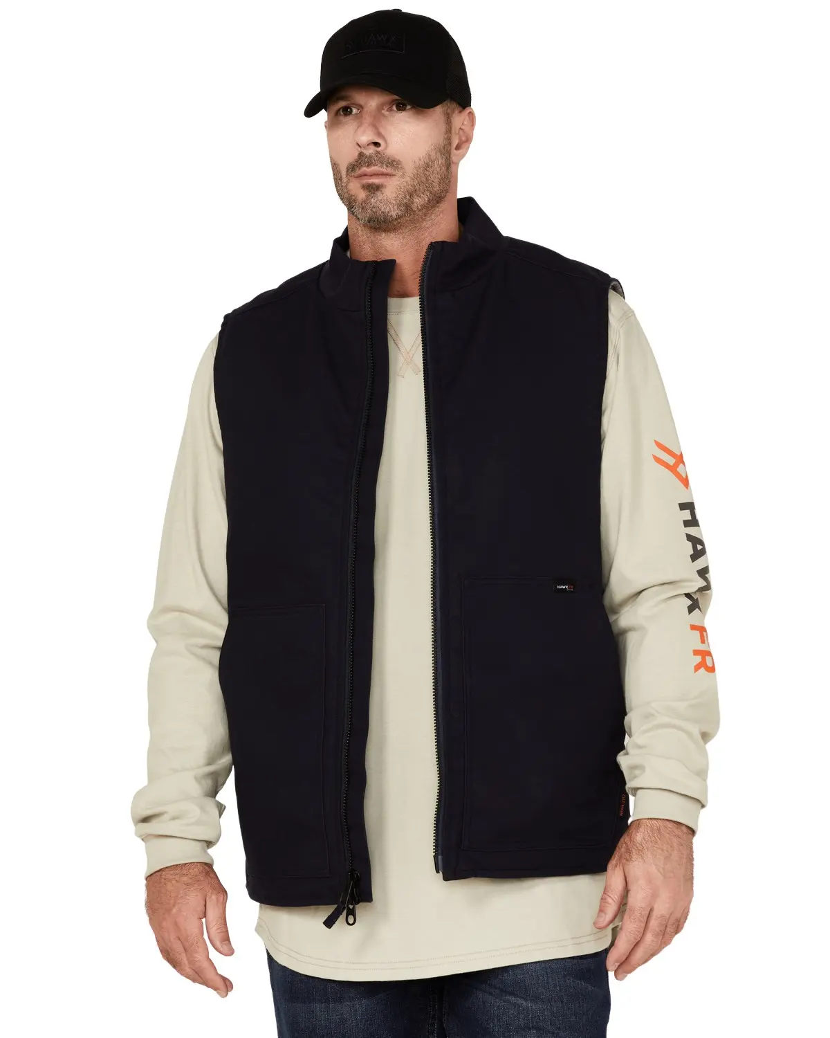 Hawx Men's Men'S Fr Solid Zip-Front Insulated Work Vest - Hxfrfa21v01