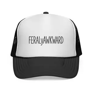 FERALyAWKWARD Trucker Cap | Funny Text Mesh Hat