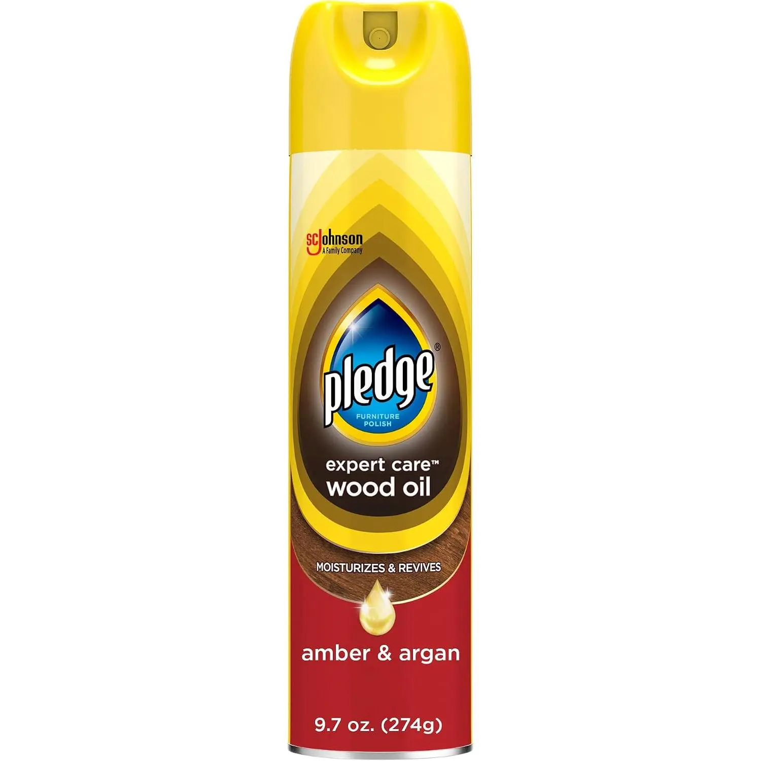 Moisturizing Wood Oil, Furniture Reviving and Protecting Conditioner and Dusting Spray, Revitalizes Wood, Sealed Leather and Laminate, Made with Mineral Oils - Amber & Argan Scent, 9.7oz