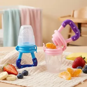 Baby Fruit Feeder Pacifier with Anti-Chain Design, Detachable Easy-Clean Teether, Anti-Choke Guard, Portable Fresh Fruit Feeder for Teething, Weaning, On-the-Go Feeding, Safe and Hygienic Baby Feeding Tool