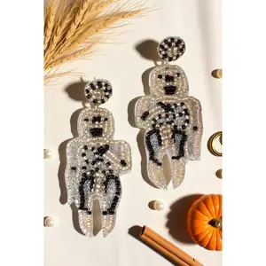 Sparkle & Bones Beaded Skeleton Earrings