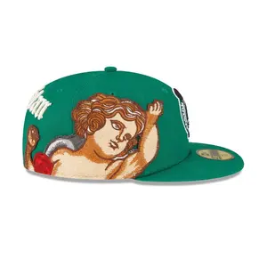 Baseball Cap Outdoor Sports Street Red Outfitted Hat Skeleton Angel Embroidery Flat Closure Hip Hop Baseball Cap Design and Unique Wings Embroidery