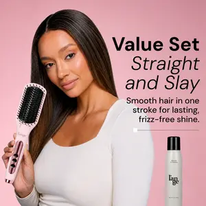 L'ANGE HAIR - Straight & Slay Starter Pack - Le Vite Straightening Brush, Déjà Vu Dry Shampoo 3oz, Thermal Brush, Hair Styler, Fast Styling