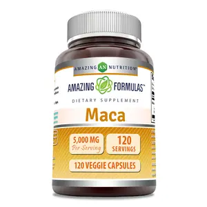 Amazing Formulas Maca Supplement | 5000 Mg per Serving | 120 Veggie Capsules | Non-GMO | Gluten-Free | Made in USA