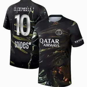Unisex Soccer/Football Paris Saint-Germain Club O.Dembélé 10 2025/26 Night Edition Stadium Replica Jersey - Black