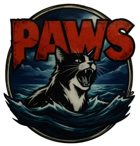 "Paws" Cat Jaws Sticker 3in x 3in