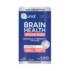 Qunol Brain Health Focus Plus, Magnesium L-Threonate & Citicoline, Clinically Tested Ingredients to Improve Focus, Attention and Productivity