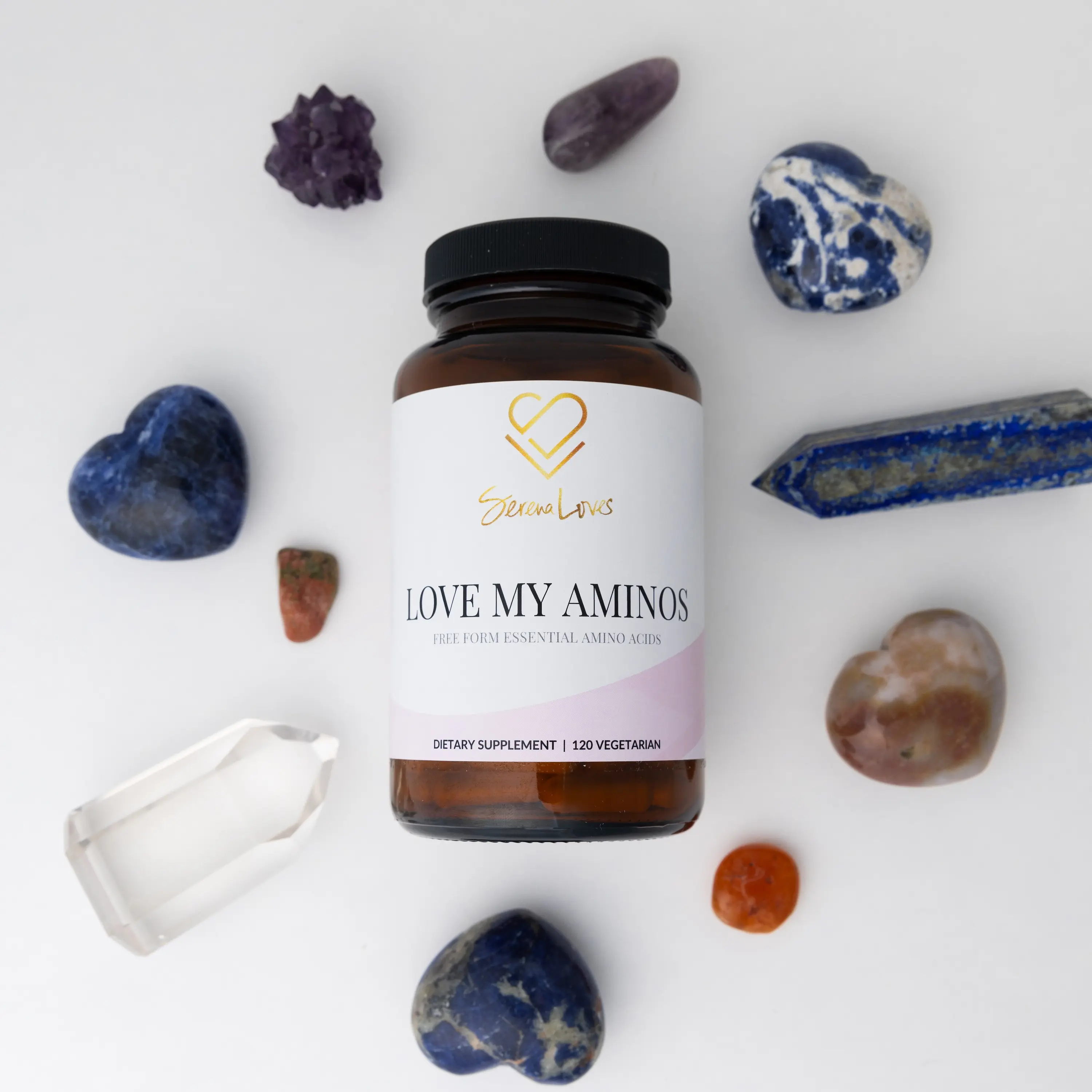 Love My Aminos by Serena Loves - Essential Amino Acid Supplement and Vitamin B6 Blend for Protein Status Support and Lean Body Mass Maintenance - Dietary