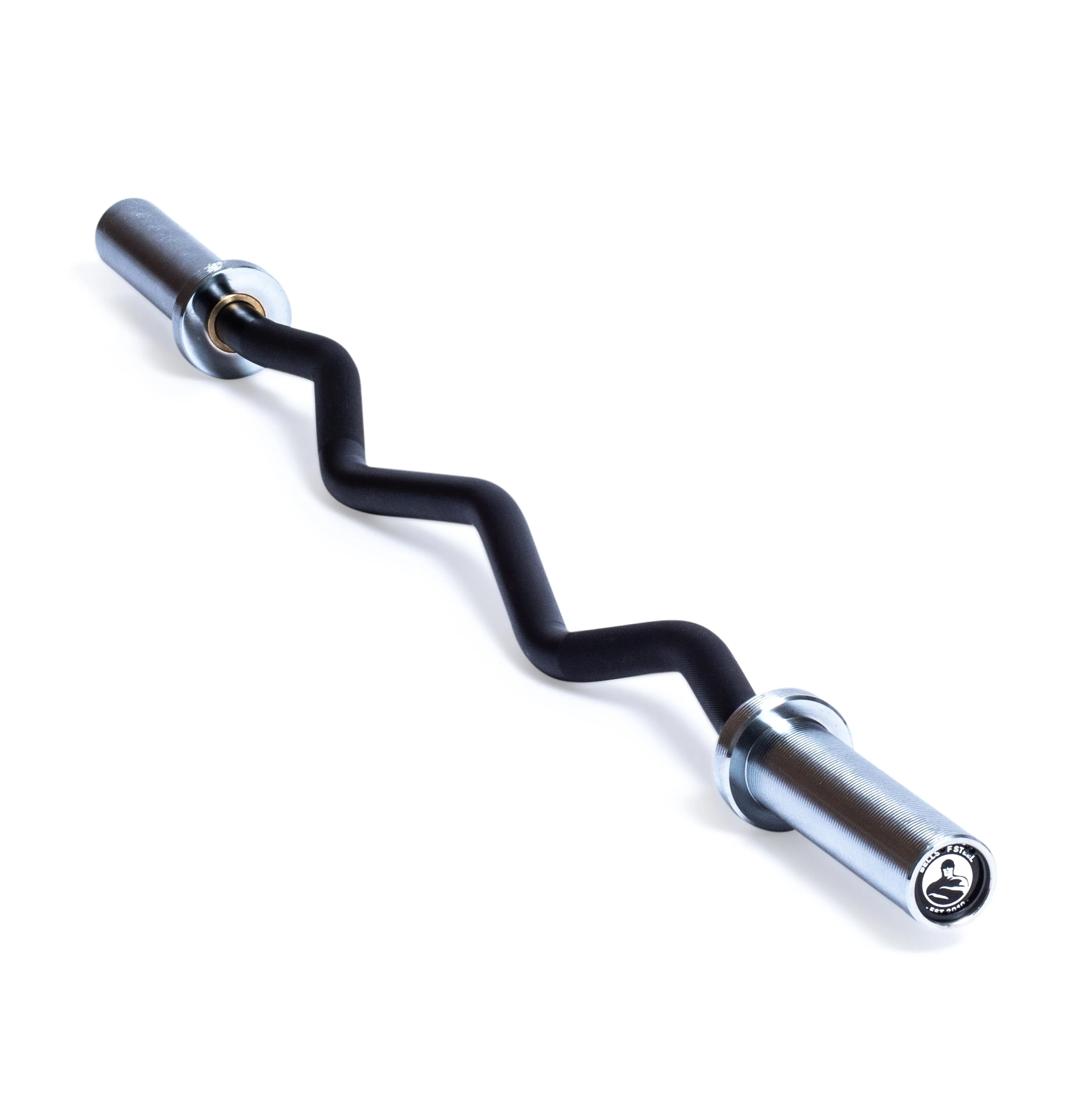 EZ Curl Weight Lifting Bar - 45-in Solid Steel Gym Workout Equipment, Ergonomic Curved Grip Multifunctional Fitness Gear for Arm Muscle Exercise, Strength Training Equipment, Multifunctional Fitness Equipment