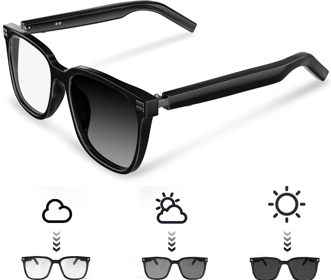 Smart Bluetooth Glasses, Polarized Blue Light Sunglasses for Men Women, Dual Mic Speakers, UV Protection, Remote Phone Shutter
