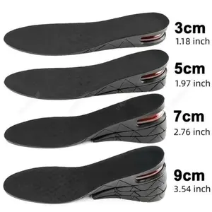Adjustable Heel Lift Shoe Inserts, Struggle with low confidence due to height?, Invisible insoles boost 1.2–3.5 inches, soft PVC cushioning ensures comfort, stability & natural taller posture