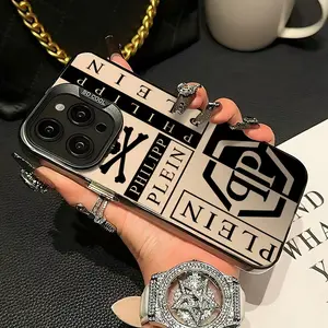 Philipp Plein Phone Case for iPhone 16 15 14 13 12 11 Pro Max X XR XS Max 8 7 Plus, Anti-Drop Matte Back Cover, Stylish Protection