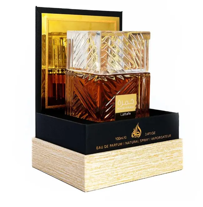 Lattafa Khamrah Eau de Parfum Spray 3.4 oz for Men and Women Gourmand Fragrance Long Last Unisex Cozy Vanilla Bourbon Aromatic Floral Scent Eau De Parfume