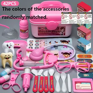 3-In-1 Doctor Set, Toy Medical Box, Suitable for 3-Year-Olds, Dentist/medic/nurse Role Play Accessories ( & Blue)