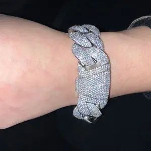 20mm Miami Cuban Chain Men's Hip Hop Chain Coper Zircon Gold Color Thick Link Copper Charm Fashion Rock Jewelry For Gift