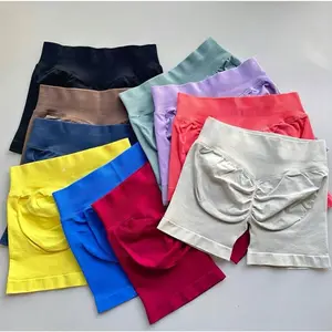 DF Impact Shorts - 4.5" Stretch Nylon with Subtle Glute Contour Low Ribbed Band Fitted Workout Shorts for Women