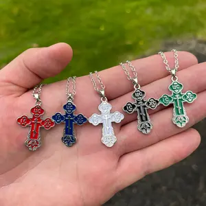 Orthodox Cross & Necklace (Multiple Colors)
