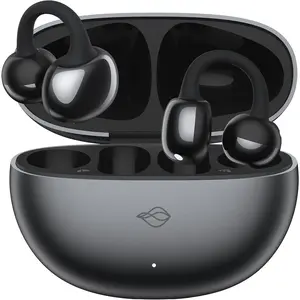 SoraClips Open Ear Earbuds, 4.6G Ultra Lightweight Clip On Headphones, 31H Playtime AI ENC Wireless Bluetooth 5.4 Clear Call Earphones, Comfort for Sport Running Workout Travel, Black