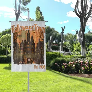 Halloween town Garden Flag Decor - Halloween Flag For Yard - Spooky Halloween Garden Flag and House Banner - Home Garden Decor - Est 1998 Flag