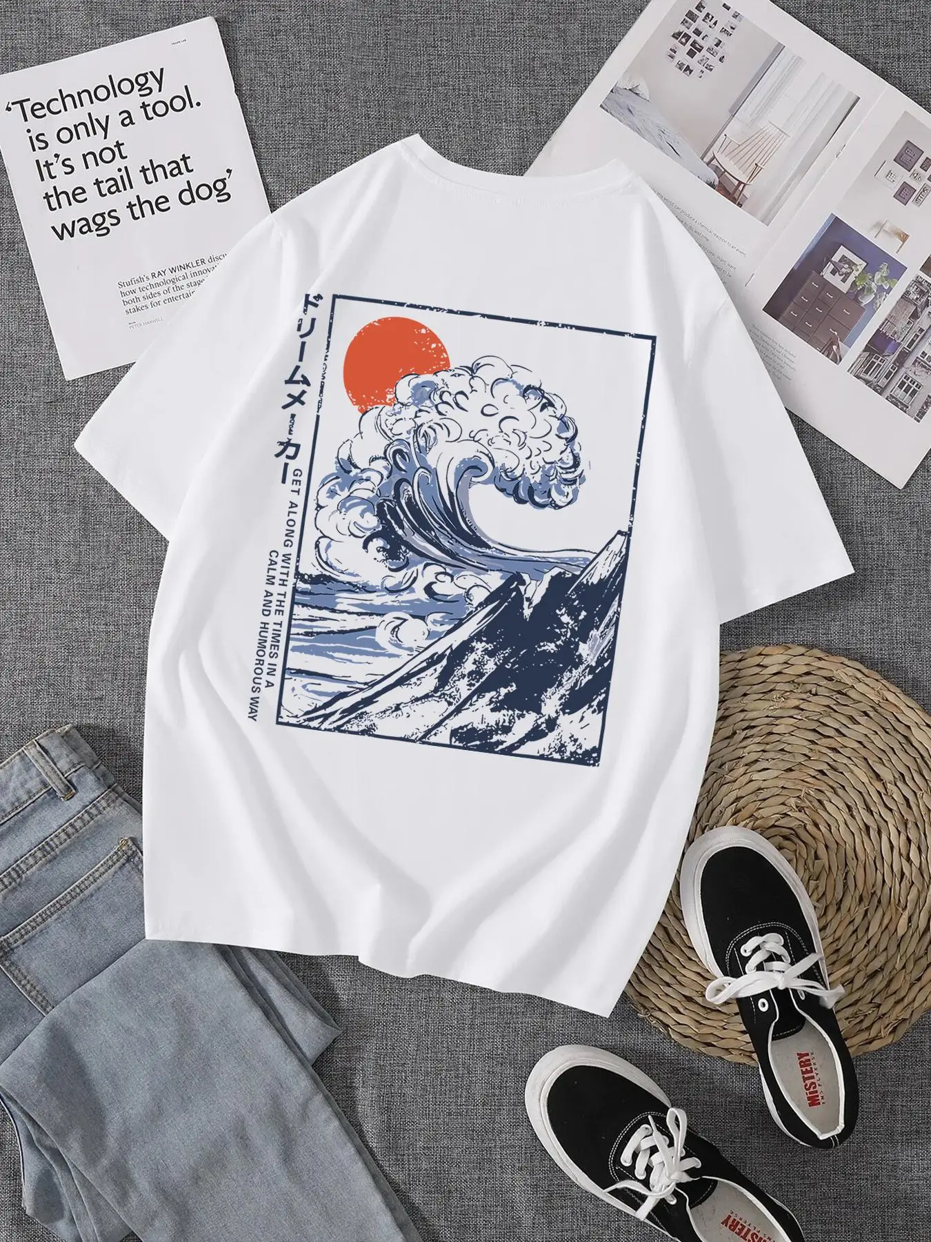 Men's Regular Fit Landscape Print Round Neck Sleep Tee, Casual Soft Comfortable Short Sleeve T-Shirt For Daily Wear, Sleepwear For All Seasons, Nation