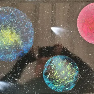 Custom Painting 22x24 Personalized Posterboard with Planets and Scenery 4-5 Color Options for Creative Display