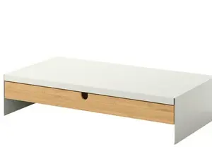 Ikea ELLOVEN Monitor Stand with Drawer, White Desk Organizer Riser for Computer Screen, Value Pack of 2 – Ergonomic Desktop Storage Shelf with Hidden Drawer for Office Accessories & Workspace Organization