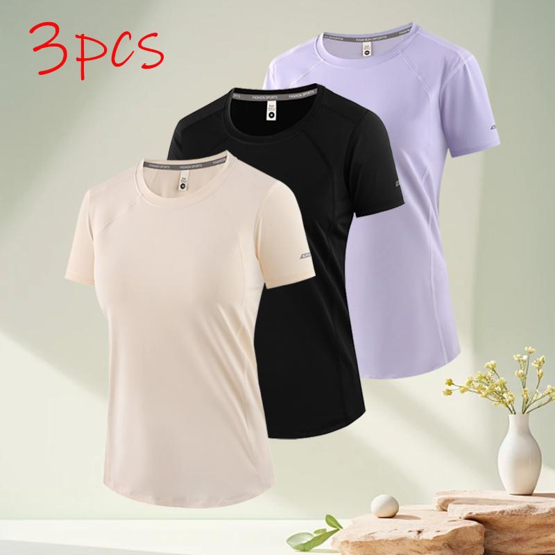 Women’s short-sleeve shirt, basic style, streetwear outfit, slim-fit top, casual summer wear, stretchy slim-fit , fresh spring set