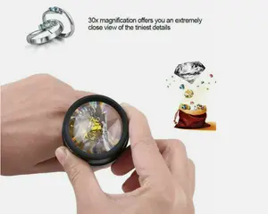 2Pcs 40X30 Magnifying Loupe Jewelry Eye Glass Magnifier Jewelers Loop Pocket #US