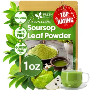 FRESHDRINKUS, Premium 1oz Soursop Leaf Powder, 100% Natural & Pure from Soursop Leaves, Wildcrafted, Graviola Powder, Hoja Guanabana, No Sugar, No Gluten, Vegan