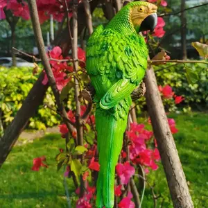 Parrot Design Wall Sculpture, Durable Resin Artistic Decor for Outdoor Garden, Weather-resistant Tree-hanging Charm for Patio, Balcony & Lawn