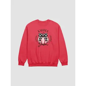 Kamala Season Checkered Bow Pink Pumpkin Sweatshirt