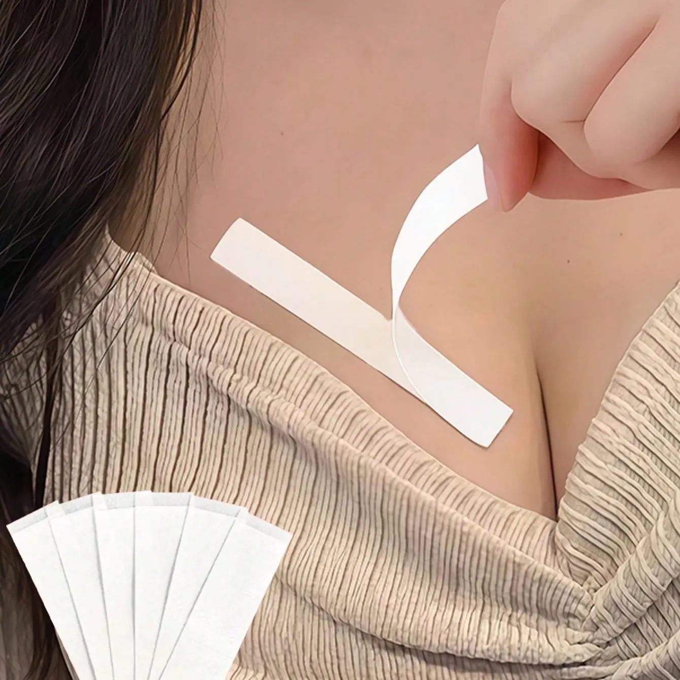 36 Pcs Anti-Slip Clothing Tape, Double Sided Fashion Body Tape, Adhesive Bra Strap Covers, Dress Shoulder Fixator, Wardrobe Essential, Accessory