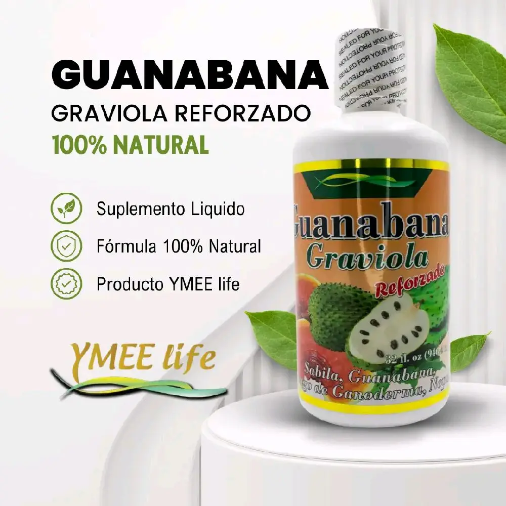 32 fl. oz (946.4 ml) Edible Guanabana Graviola Reforzado Natural Herbal Supplement, Prop 65 Safe Liquid Dietary Soursop Herbals Selfcare Wellness Product