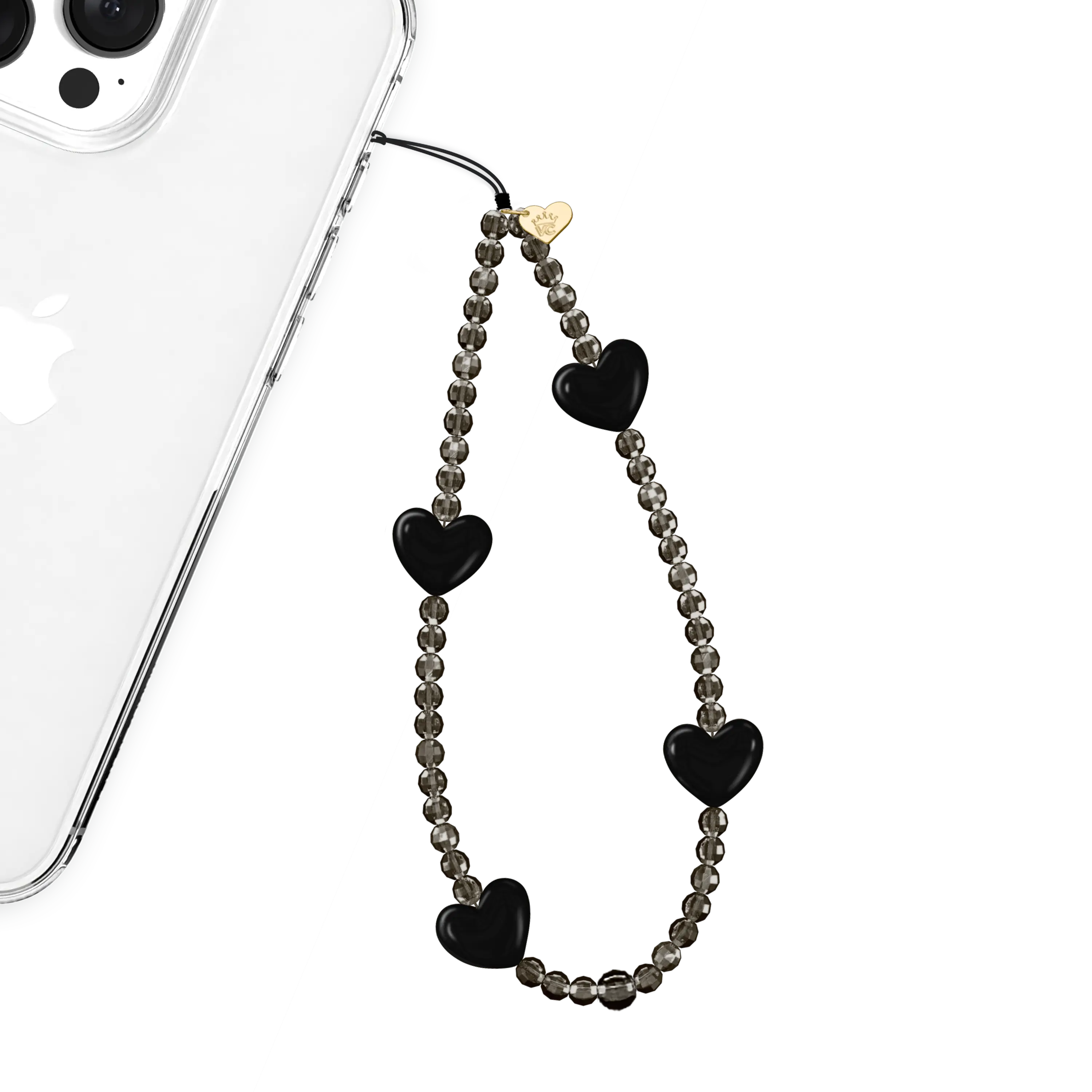 Black Heart Phone Charm