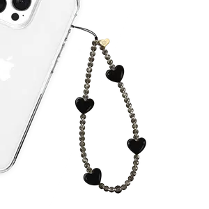 Black Heart Phone Charm
