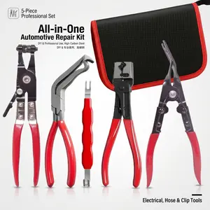 5-Piece Automotive Tool Set – Electrical Disconnect Pliers, Hose Clamp & Trim Clip Removal Tools, High-Carbon Steel, Non-Damaging Connector & Terminal Release, DIY & Professional Car Repair