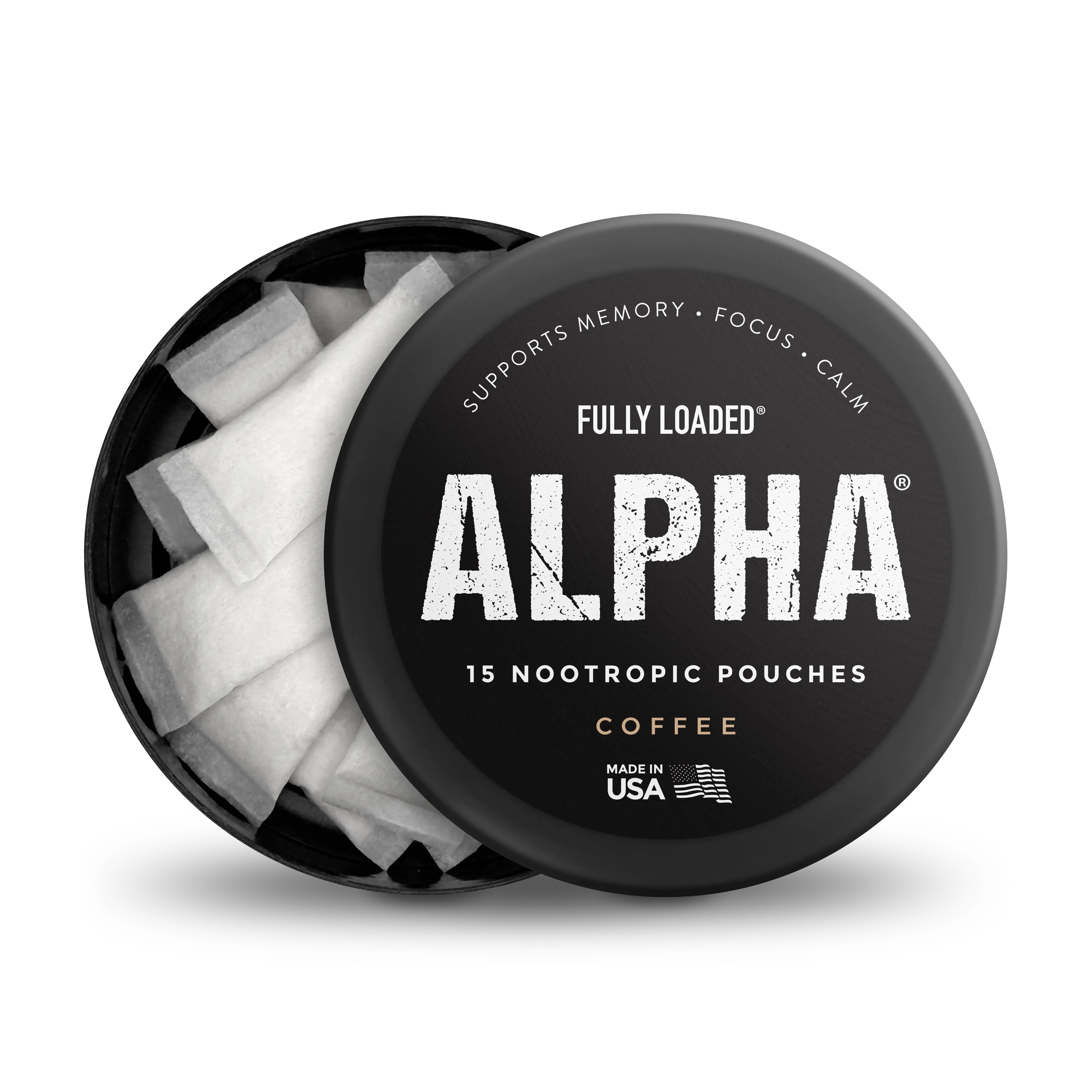 ALPHA Coffee Pouches - 27g Nicotine Replacement Pouch with Alpha-GPC, L-Tyrosine & GABA for Cognitive Performance Support - Flavor, Beverage Nootropics Focus