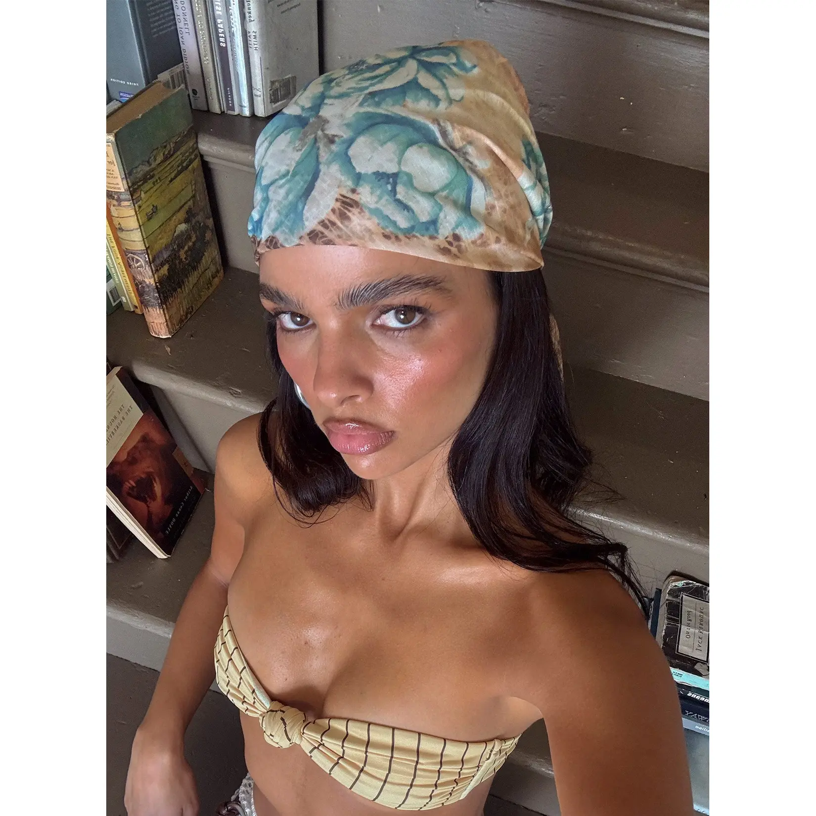 Nellie Chiffon Scarf Leopard Floral