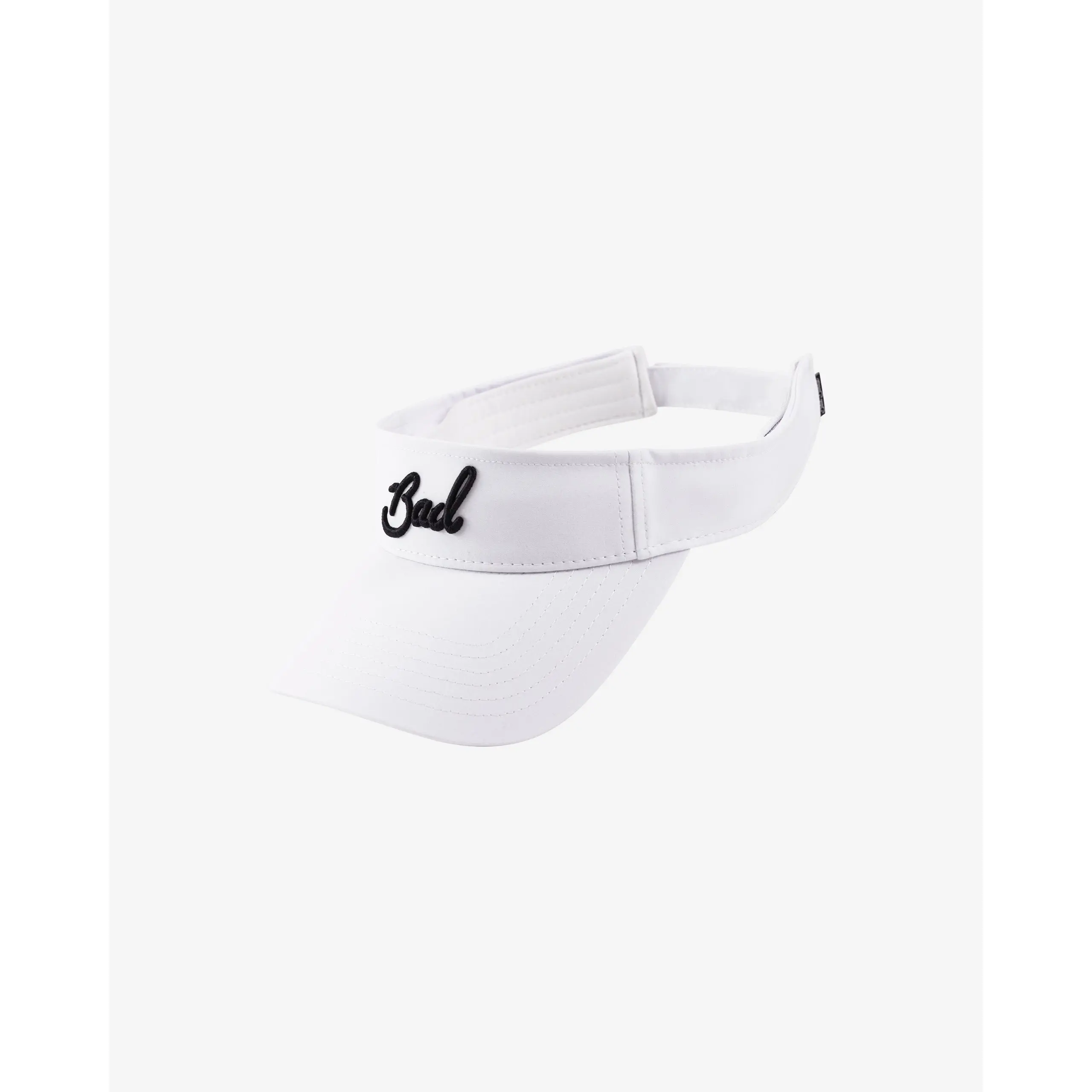 Bad Birdie Unisex White Stylish Trendy Casual Sports Visor - Embroidered 'Bad' Text, Adjustable Velcro Strap, Polyester Blend, One Size for Outdoor Sports Activities