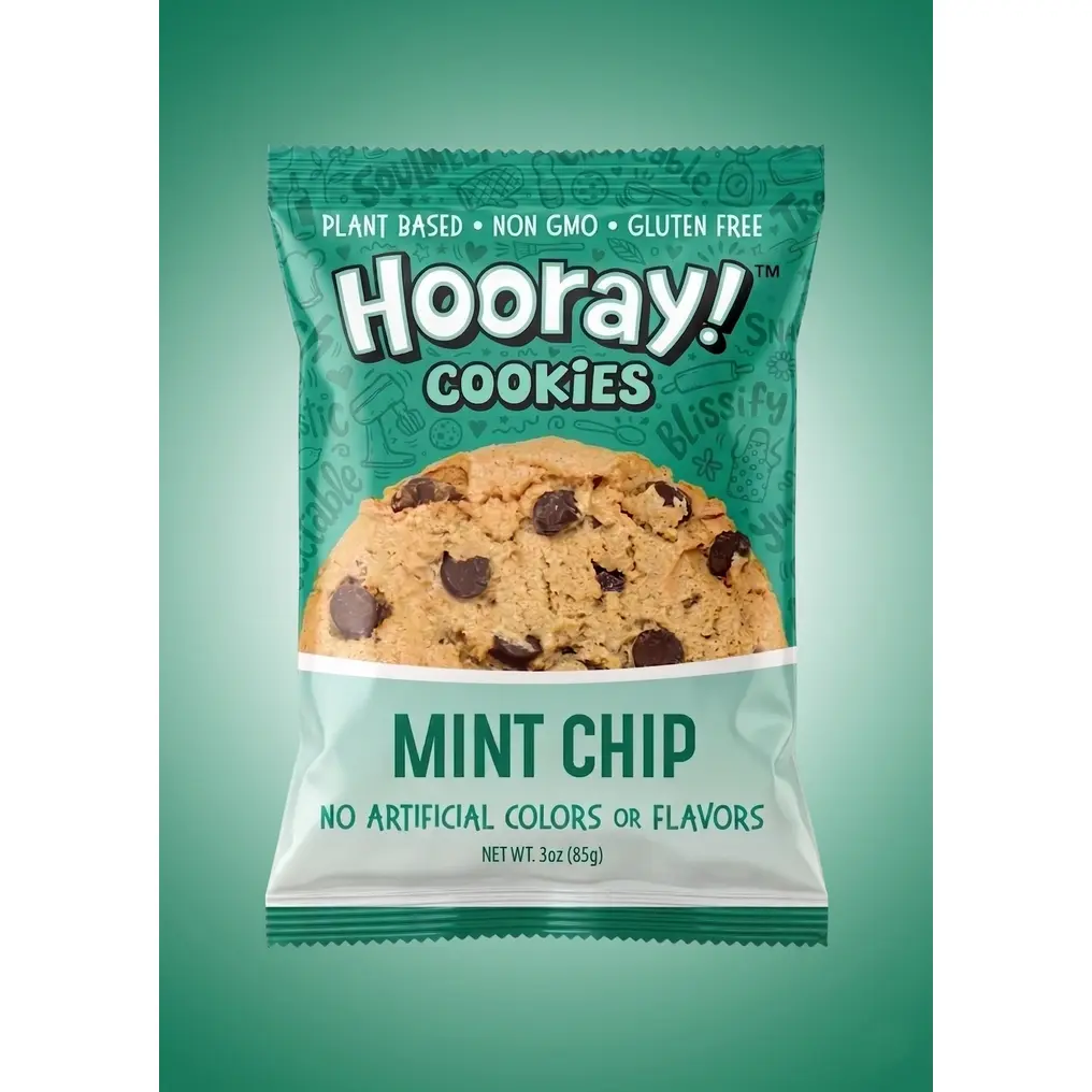 Mint Chip Cookies, 3oz Individual Pack - Delicious Baked Snack Biscuits for On-the-Go Enjoyment