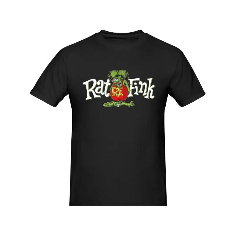 Men's Rat Fink Graphic T-Shirt - Short-Sleeve, Round Neck, Breathable Streetwear Casual Top, Black, CA Prop 65 Compliant, Shortsleeve, Crew Neck