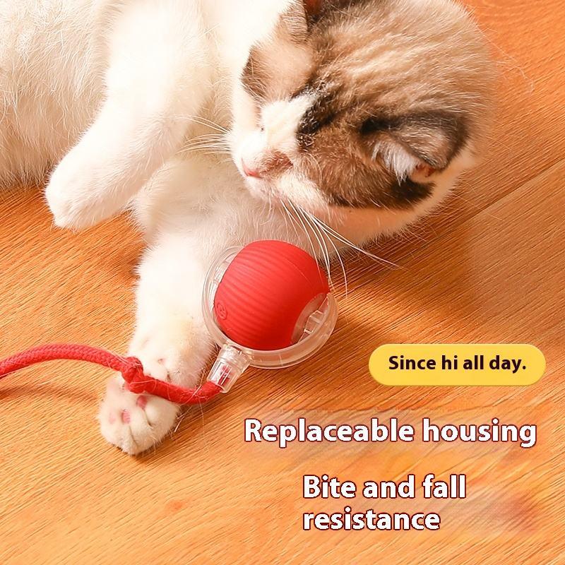 Hot Sale New Design Interactive Smart Ball With Tail Accessories Rolling on Carpet Fast Indestructable Rolling Smart Cat Toys