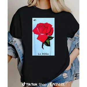 La Rosa Lottery Card Cotton T-Shirt – Bold Mexican Design