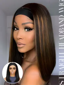 Long Straight Headband Wigs for Women, Gorgeous Fluffy Wigs with Headband, Synthetic Heat Resistant Wigs for Party, Daily Use