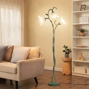 Modern Art Flower Floor Lamp, Flexible Arm Creative DIY Shape 3-Color Temperatures LED Corner Floor Lamp, Suitable For Bedroom, Living Room, Study And Hotel Home Decoration (Included 3 Bulbs Inside)