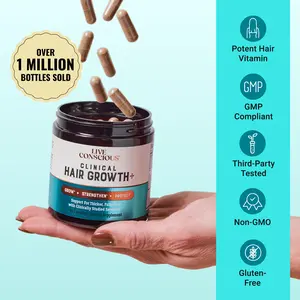 Live Conscious Clinical Clinical Hair Growth+ - 3 in 1 Hair Multivitamin Formula - Men & Women