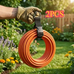 2 Adjustable Garden Hose Tie Straps, Extension Cord Organizer, Hanging Storage Tie Straps for Garage and Workshop, Reusable Cable Management Bands